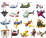 Air traffic tools design vector set